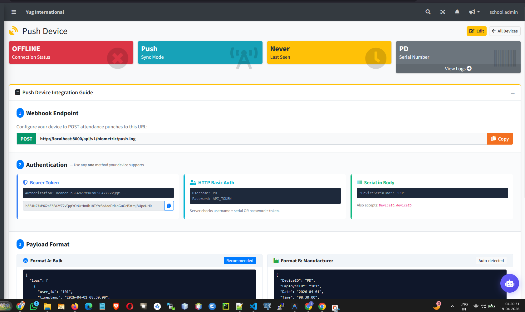 Complete Guide: Setting Up Biometric Attendance Devices with Push API & Agent Mode